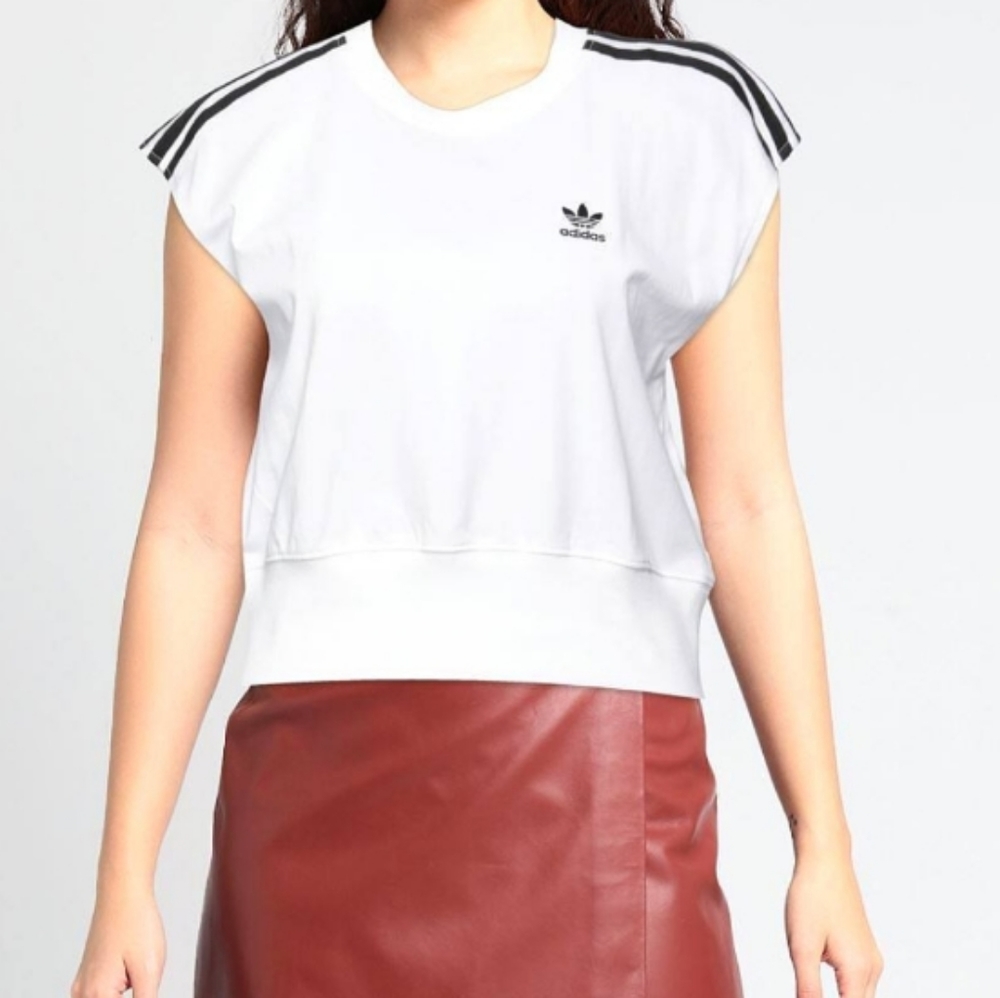 Adidas white sleeveless sweatshirt cotton NWT